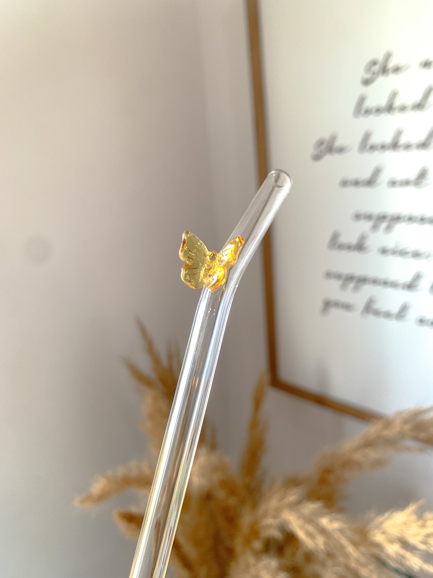 Butterfly Glass Straws