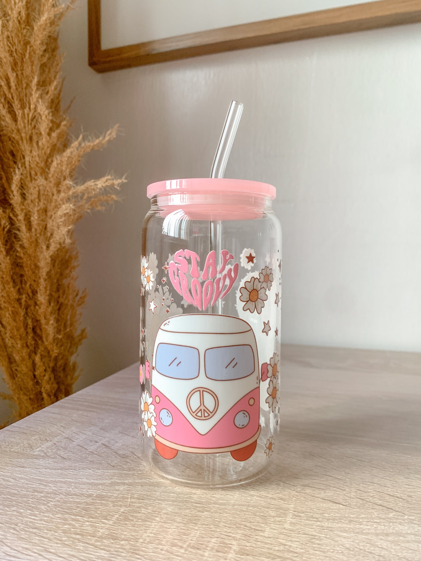 Stay Groovy Acrylic Lid Cup