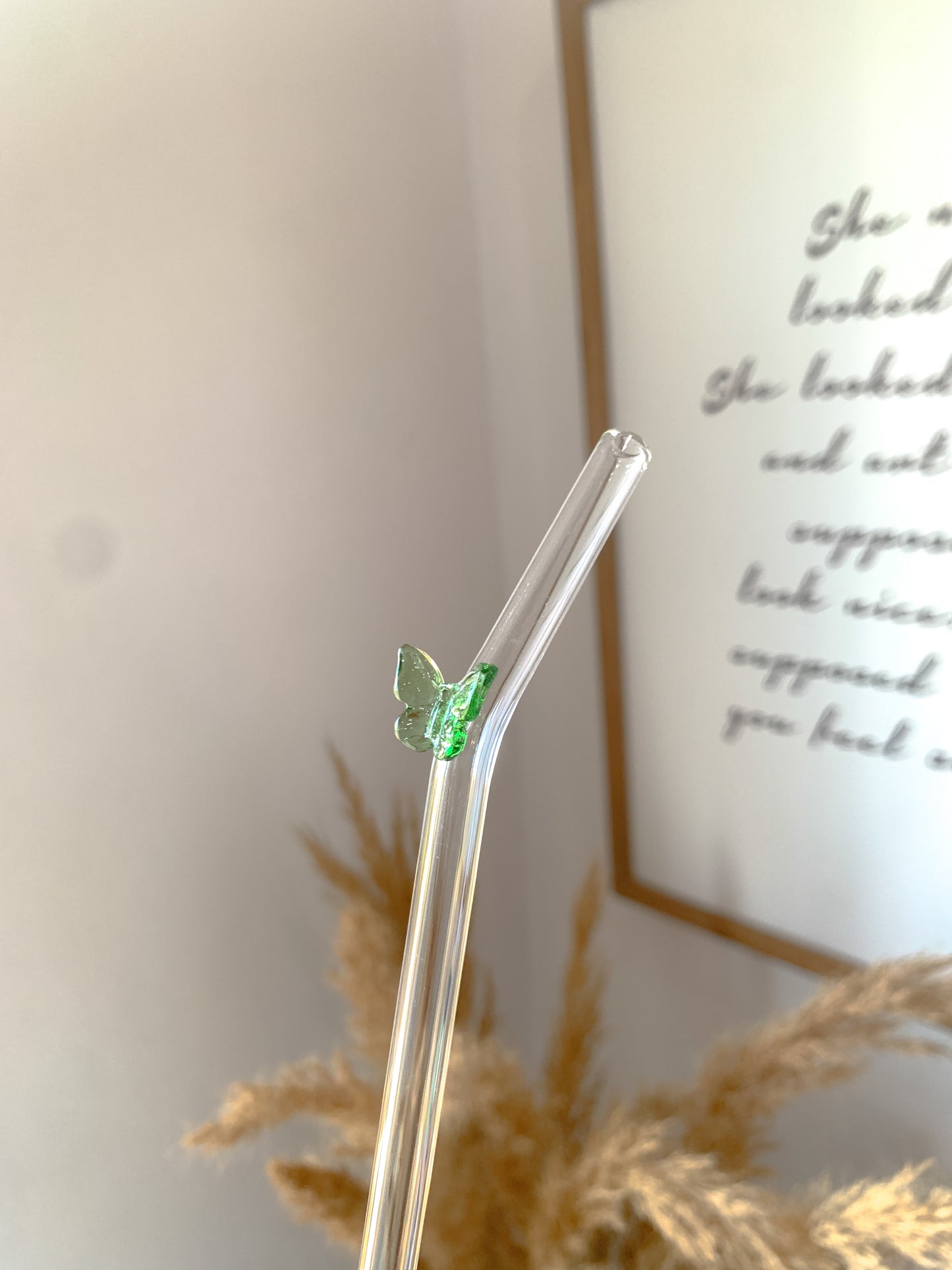 Butterfly Glass Straws