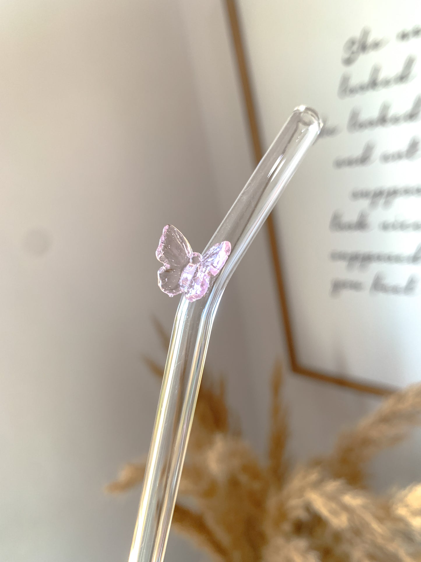 Butterfly Glass Straws