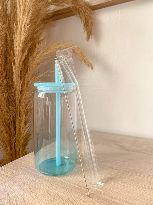 Blue Gradient Acrylic Lid Cup