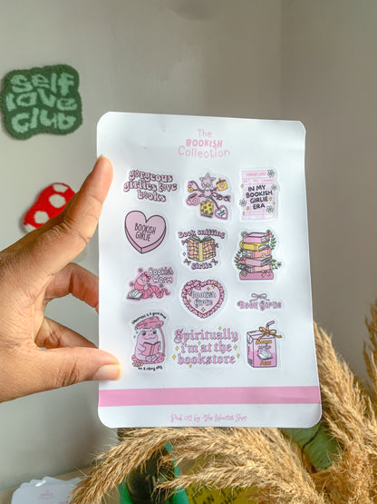 Pink Bookish Sticker Sheet