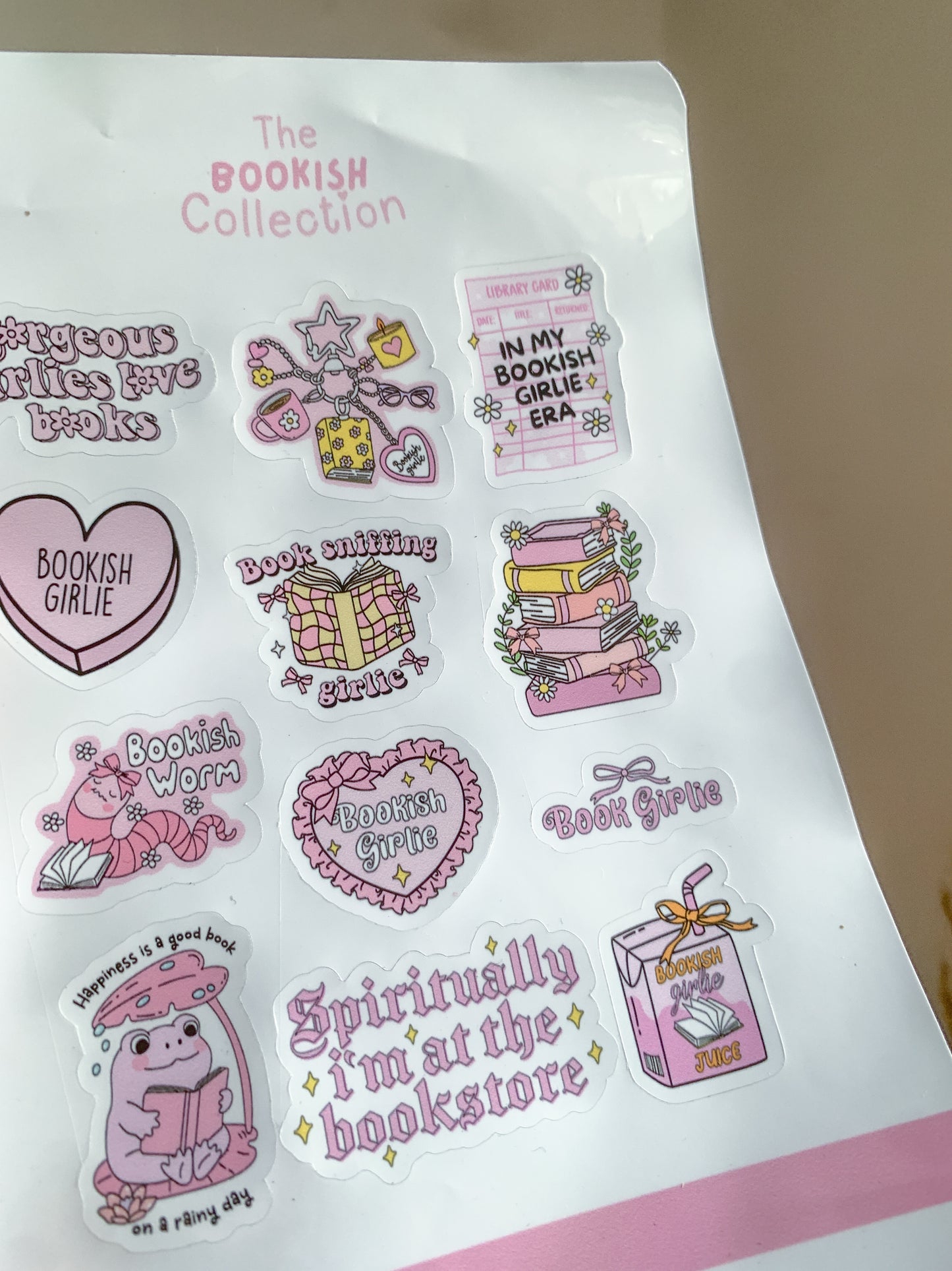 Pink Bookish Sticker Sheet