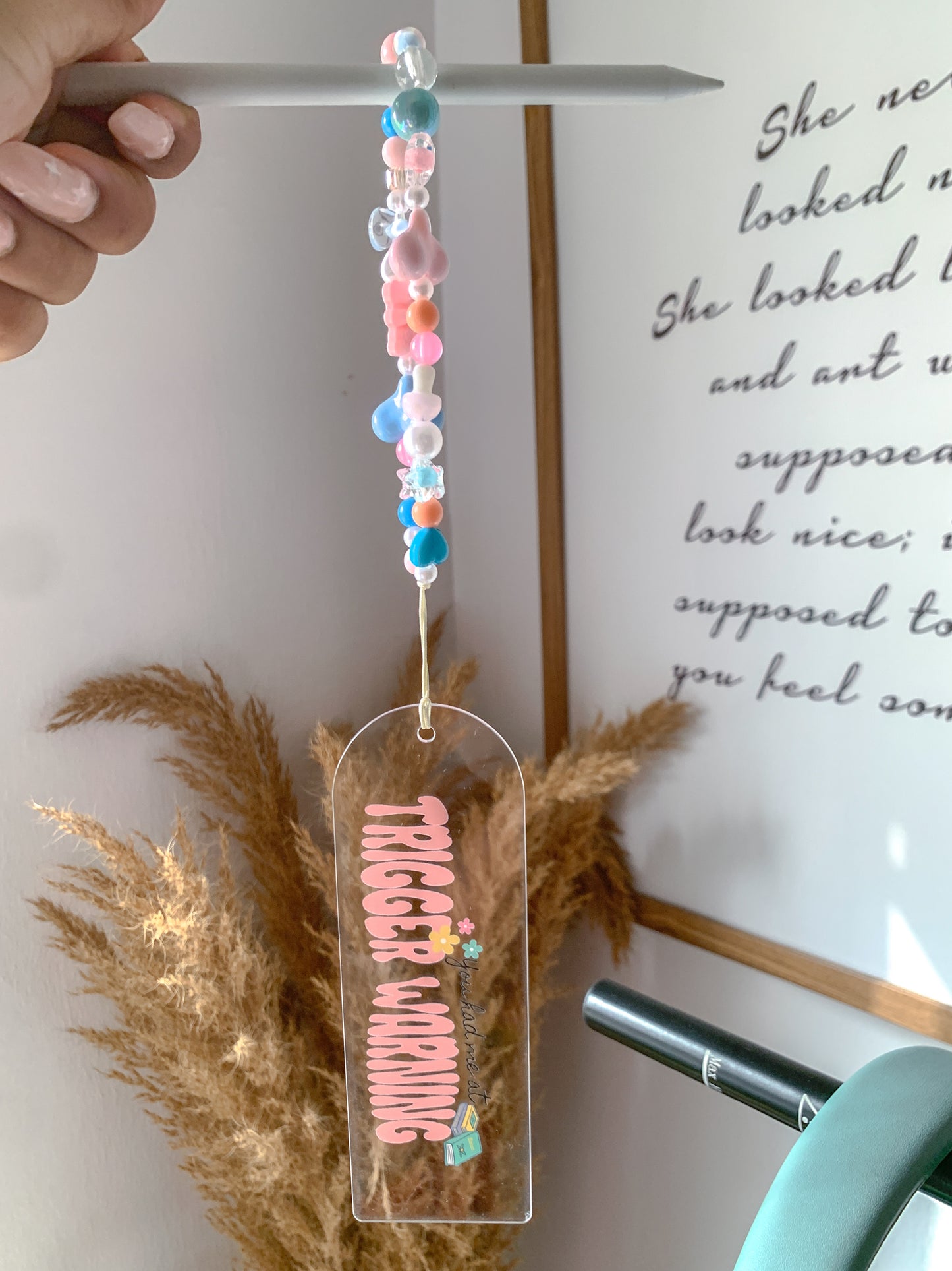 Trigger Warning Acrylic Bookmark